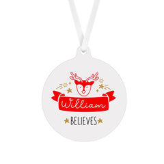 Children's Personalised Christmas Tree Ornament with Name, Baby Kids First Xmas Keepsake