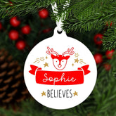 Children's Personalised Christmas Tree Ornament with Name, Baby Kids First Xmas Keepsake