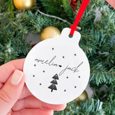 Couple Christmas Ornament, Personalised Modern Xmas Decor, Couple Gift, Wife Husband Gift Keepsake