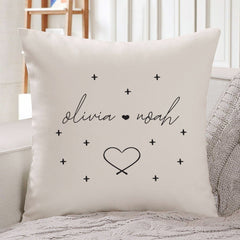 Couple names cushion cover, Valentine's Day Gift, Housewarming gift, Gift for wife