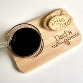 Dad's coffee and treats engraved board,Personalised tea & biscuits board, Birthday Gift