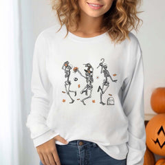Dancing Skeletons Halloween Jumper, T-Shirts Available, Party Outfit, Ghost Costume, Boo Halloween Sweatshirt