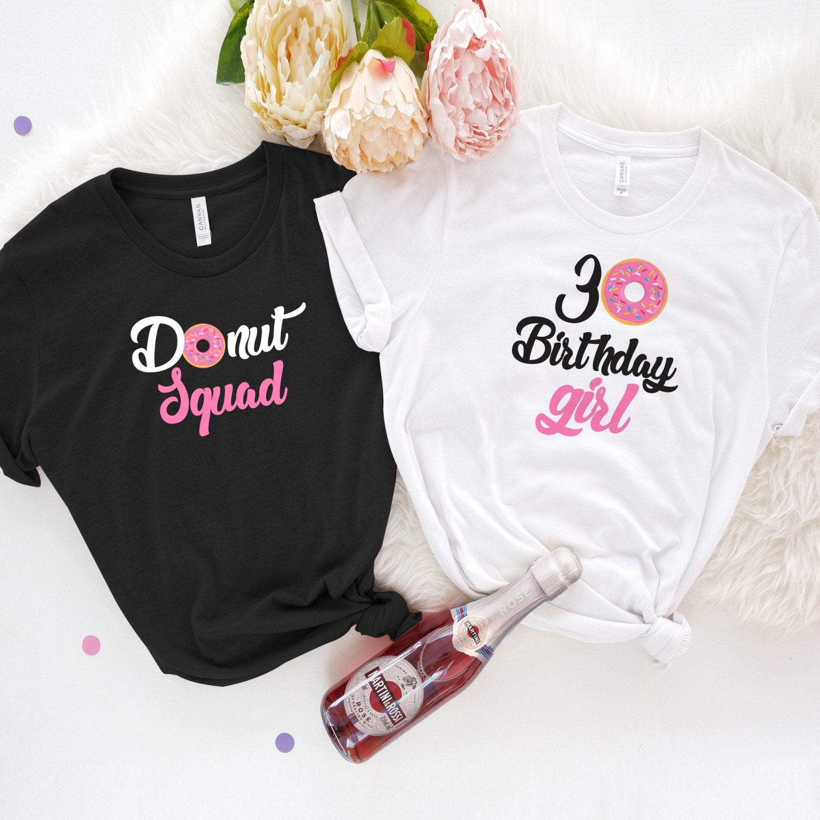 Donut themed birthday girl and donut squad t-shirt, UNISEX sizes, Suitable for all ages