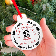 First Christmas At Our New Home Christmas Ornament With Names, Personalised Cute New Home Xmas Décor
