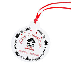 First Christmas At Our New Home Christmas Ornament With Names, Personalised Cute New Home Xmas Décor