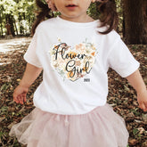 Floral Flower Girl T-Shirt, Wedding Proposal Gift For Kids, Bridal Party Wedding Day