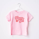 Flower Girl T-Shirt, Wedding Gift For Kids, Pink Colours Flower Girl Cute Present Ideas, Floral Design Outfit