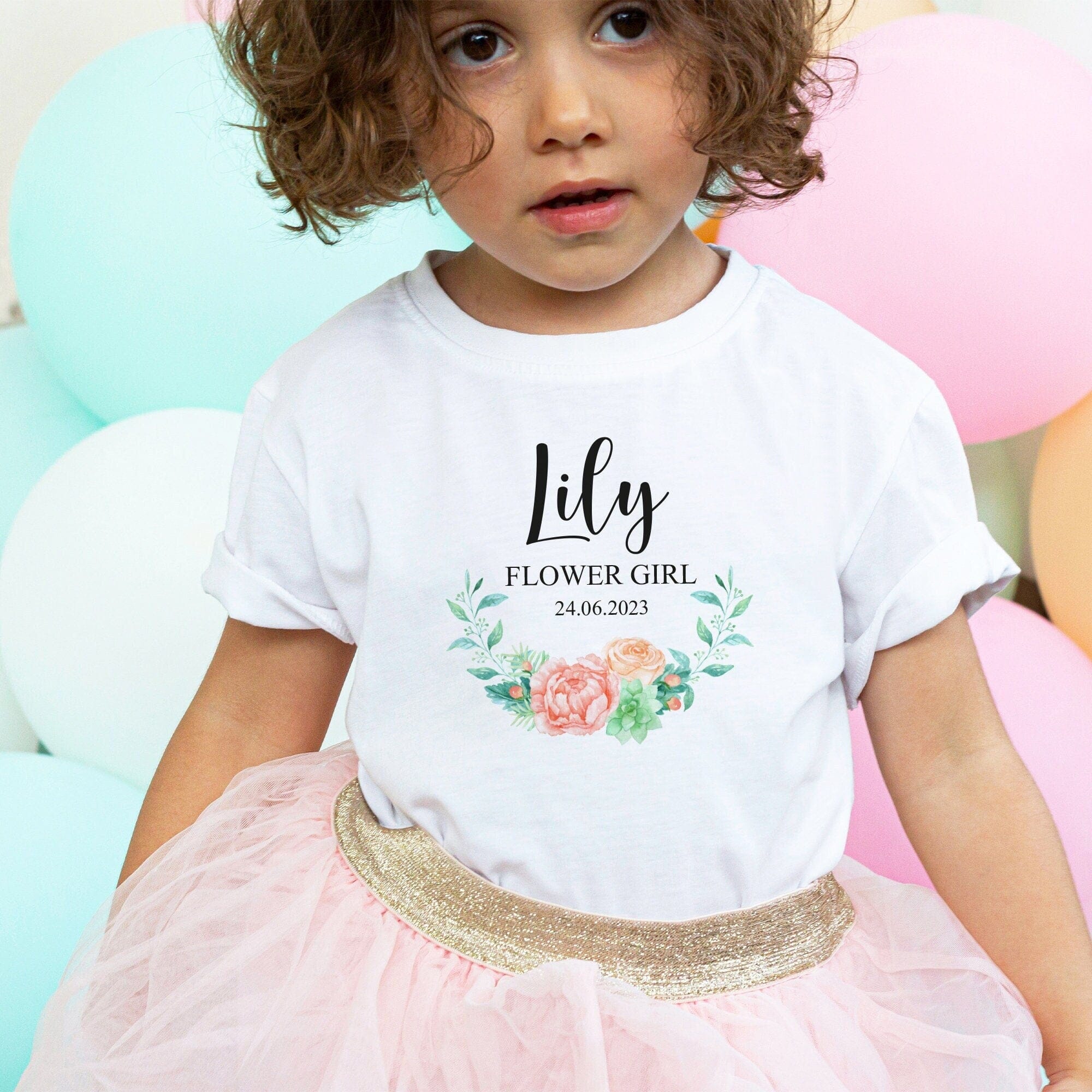 Flower Girl t-shirt, Wedding Proposal Gift for Kids, Bridal Party Wedding Day
