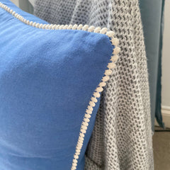 Friend Linen cushion with mini flower trim, Birthday gift for a friends, Christmas thank you present