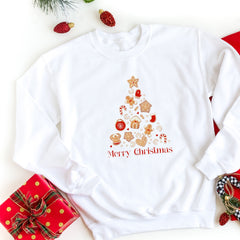 Gingerbread Tree Christmas Jumper, Xmas Shirt Women Men Girl Boy Young Toddler Jumper Day