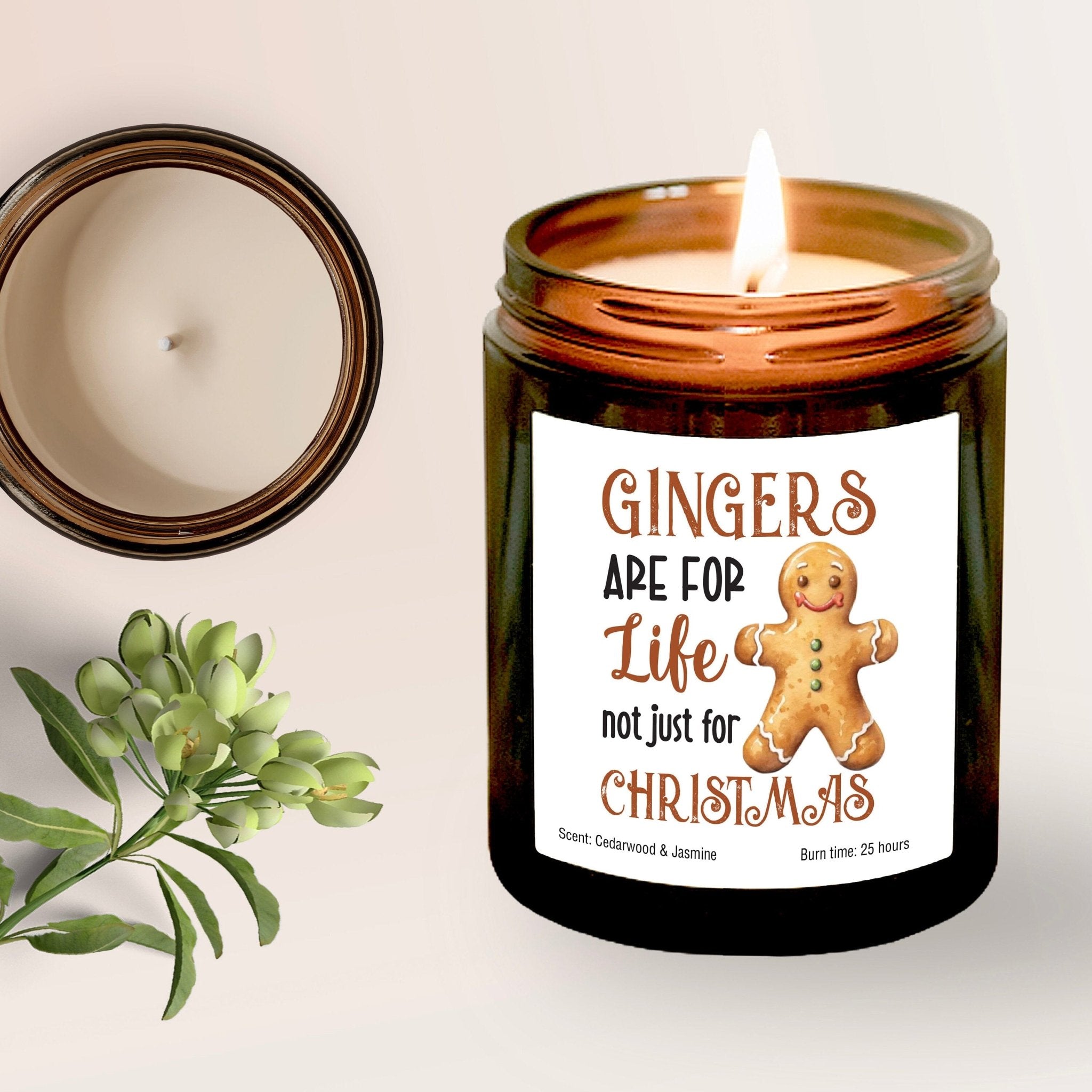 Gingers Are For Life Not Just For Christmas Candle, Christmas Gift for Her Him, Gingerbread Man lover