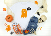 Halloween Ghost T-Shirt, Unisex Adult Sizes, Boo Cute Halloween Costume Tshirt