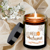 Hello Autumn Candle, Autumn decor, Pumpkin spice candle, Get cosy gift