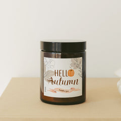 Hello Autumn Candle, Autumn decor, Pumpkin spice candle, Get cosy gift