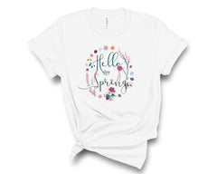 Hello spring t-shirt, Gift for women, Spring tshirt, Nature Tee, Trendy summer and spring concept, Flower concept