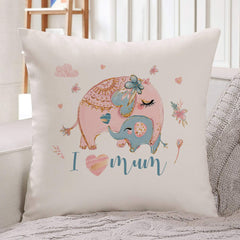 I love you mum cushion, Mother's Day Gift, Mom and baby animals, First Mother's Day gift