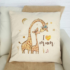 I love you mum cushion, Mother's Day Gift, Mom and baby animals, First Mother's Day gift