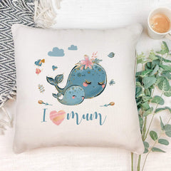I love you mum cushion, Mother's Day Gift, Mom and baby animals, First Mother's Day gift