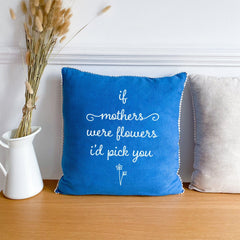 If mothers were flowers linen cushion with mini flower trim, Mother's Day gift, Christmas birthday present