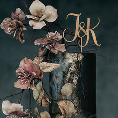 Initials Monogram Wooden Toppers for Wedding by TheBarkersArt, Birthday Engagement Baptism Anniversary Cake Topper OK1