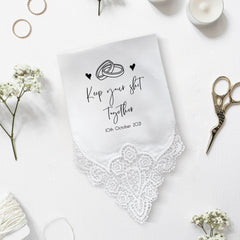 Keep your shit together handkerchief, Personalised wedding gift for bride, groom, mother