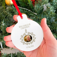 King Charles 3 Coronation ornament with King's photo, Gift for her him, King souvenir