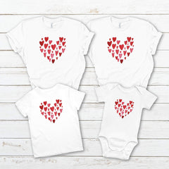Love hearts matching Family Shirts, Valentine's days T shirt, First Valentine,Gift matching shirts