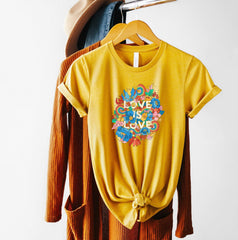 Love is love Pride t-shirt, UNISEX tee, Floral Rainbow pride tshirt , LGBTQ flag tshirt, Gay Pride gift