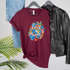 Love is love Pride t-shirt, UNISEX tee, Floral Rainbow pride tshirt , LGBTQ flag tshirt, Gay Pride gift