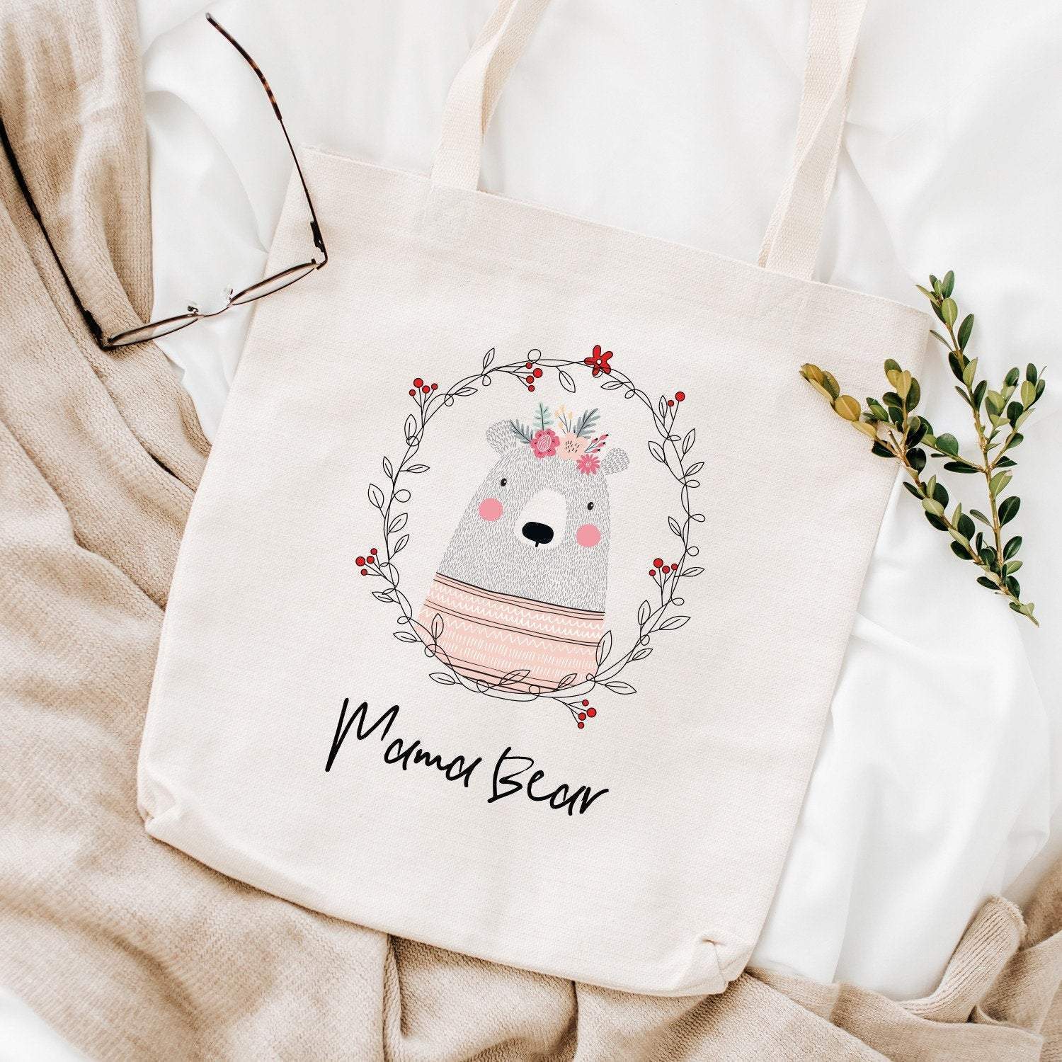Mama Bear Tote Bag, Gift for mum for Christmas, Mothers Day Gift, Mum shopping bag