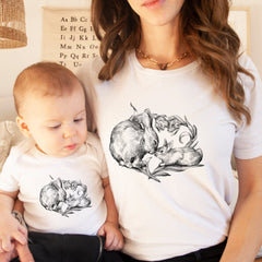 Matching t-shirts for mummy and baby, Mother and baby bunny mum son or daughter, QTY 1