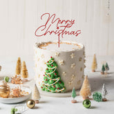 Merry Christmas Cake Topper, Christmas Cake Decoration, Xmas Table Décor