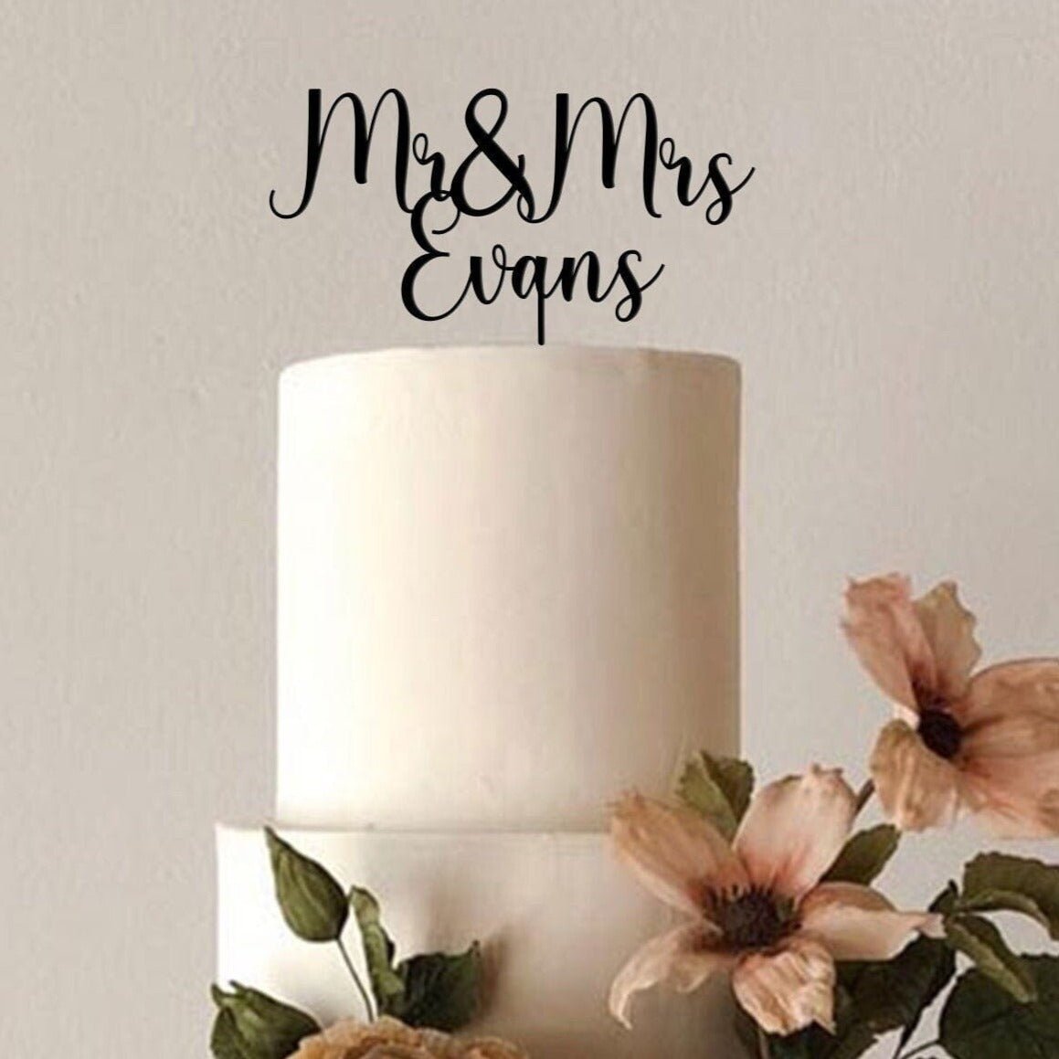 Mr and Mrs Handwriting Wooden Cake Toppers for Wedding by TheBarkersArt, Birthday Engagement Anniversary Cake Topper OK1