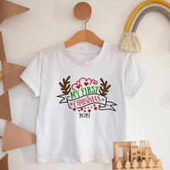 My First Christmas t-shirt, Baby 1st Xmas Boy Girl Top, Gift For Kids