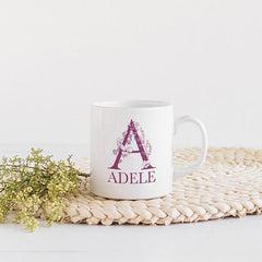 Name Mug With Elegant Initial, Personalised Mug With A Name