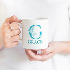 Name Mug With Elegant Initial, Personalised Mug With A Name