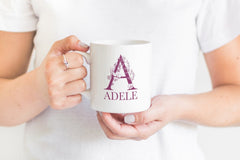 Name Mug With Elegant Initial, Personalised Mug With A Name