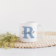 Name mug with initial , Gift for him or her , Floral Name Coffee Mug