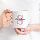 Name mug with initial , Gift for him or her , Floral Name Coffee Mug