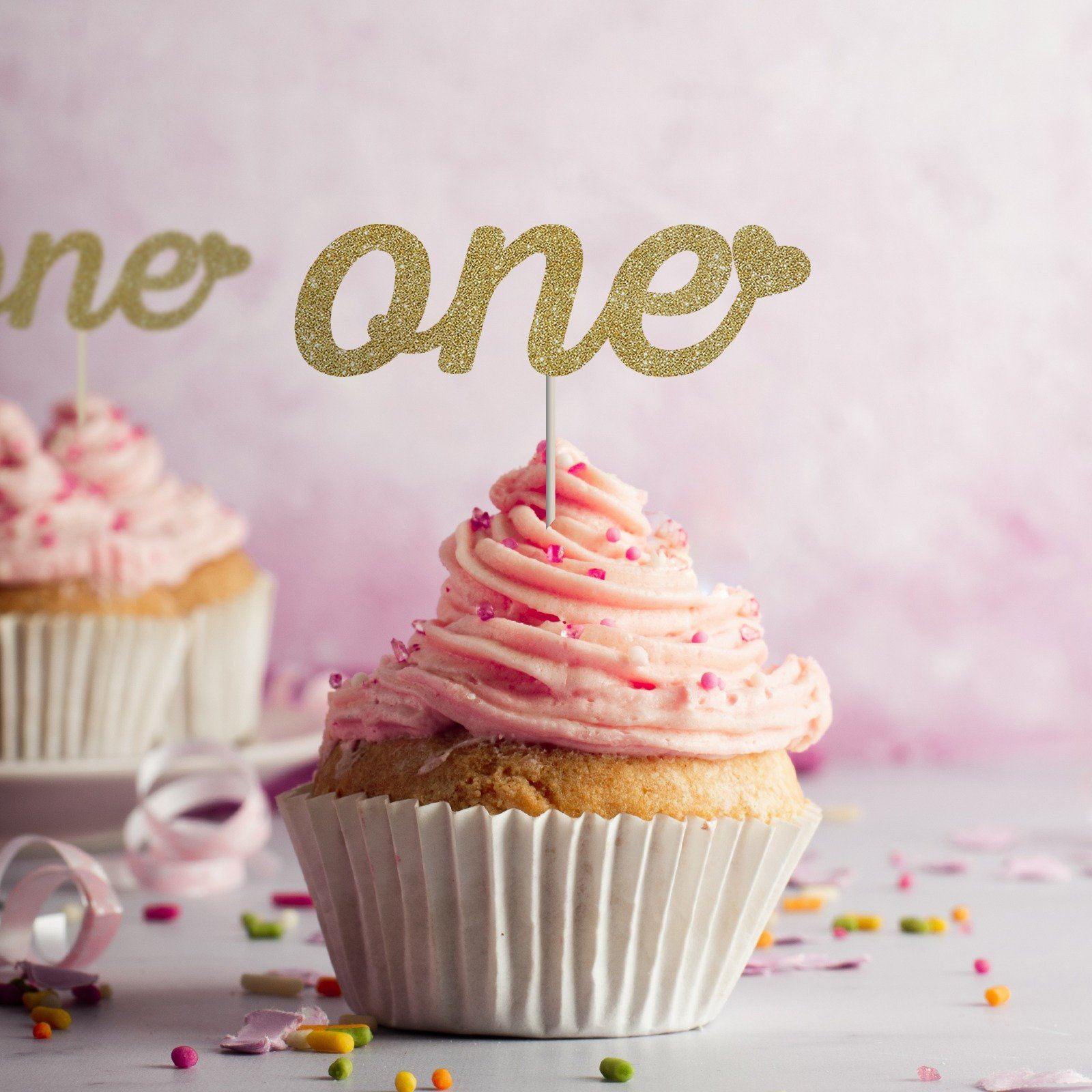 One cupcake topper. 12 pieces. First birthday one concept, Winter Onederland, 1st Birtyday