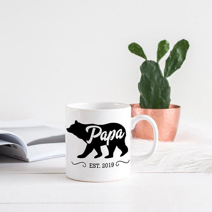 Papa Bear Mug, Est. 2019, New Fathers Gift