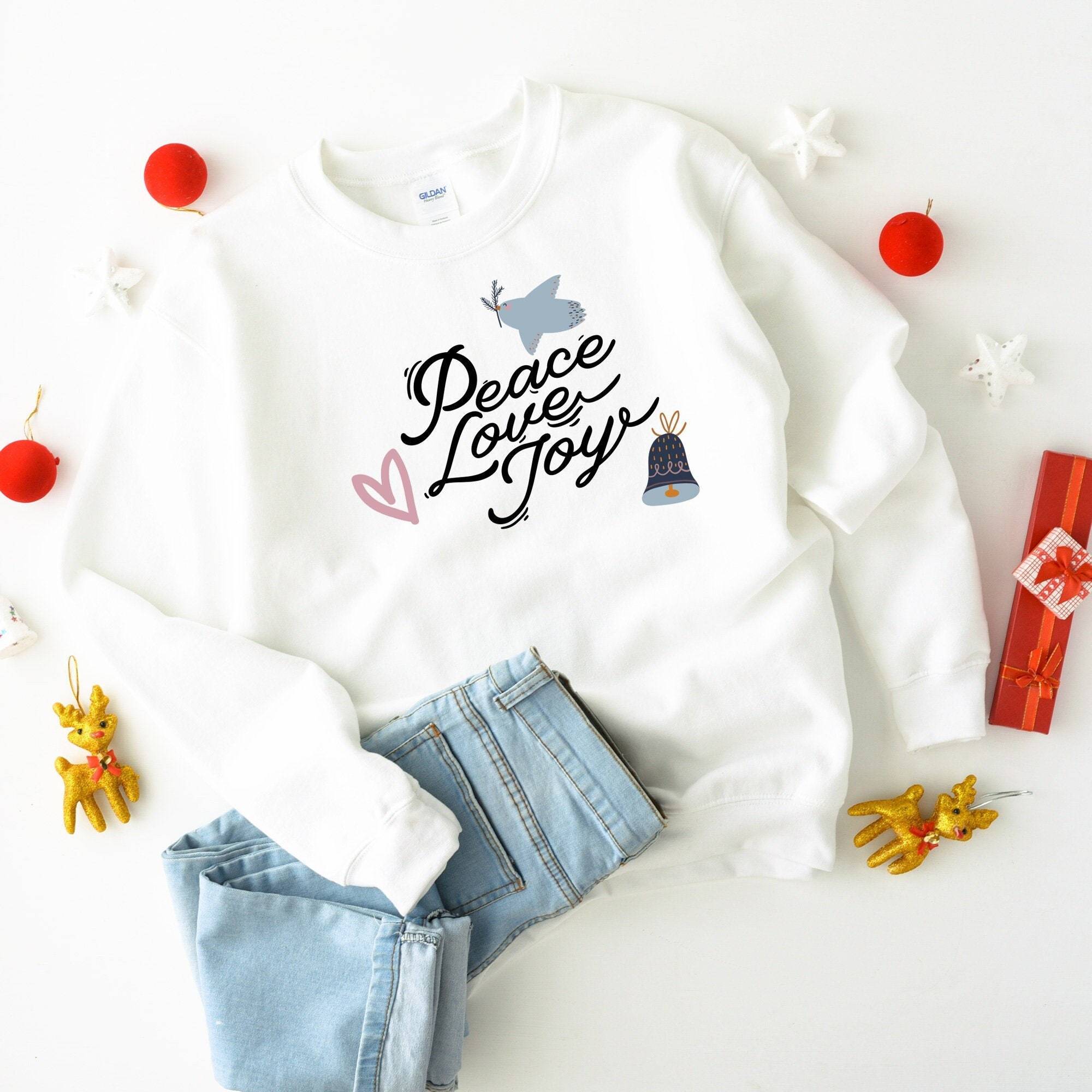 Peace, love, joy Christmas jumper, Unisex Adult & Kids sizes, Be kind Xmas gift