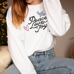 Peace, love, joy Christmas jumper, Unisex Adult & Kids sizes, Be kind Xmas gift