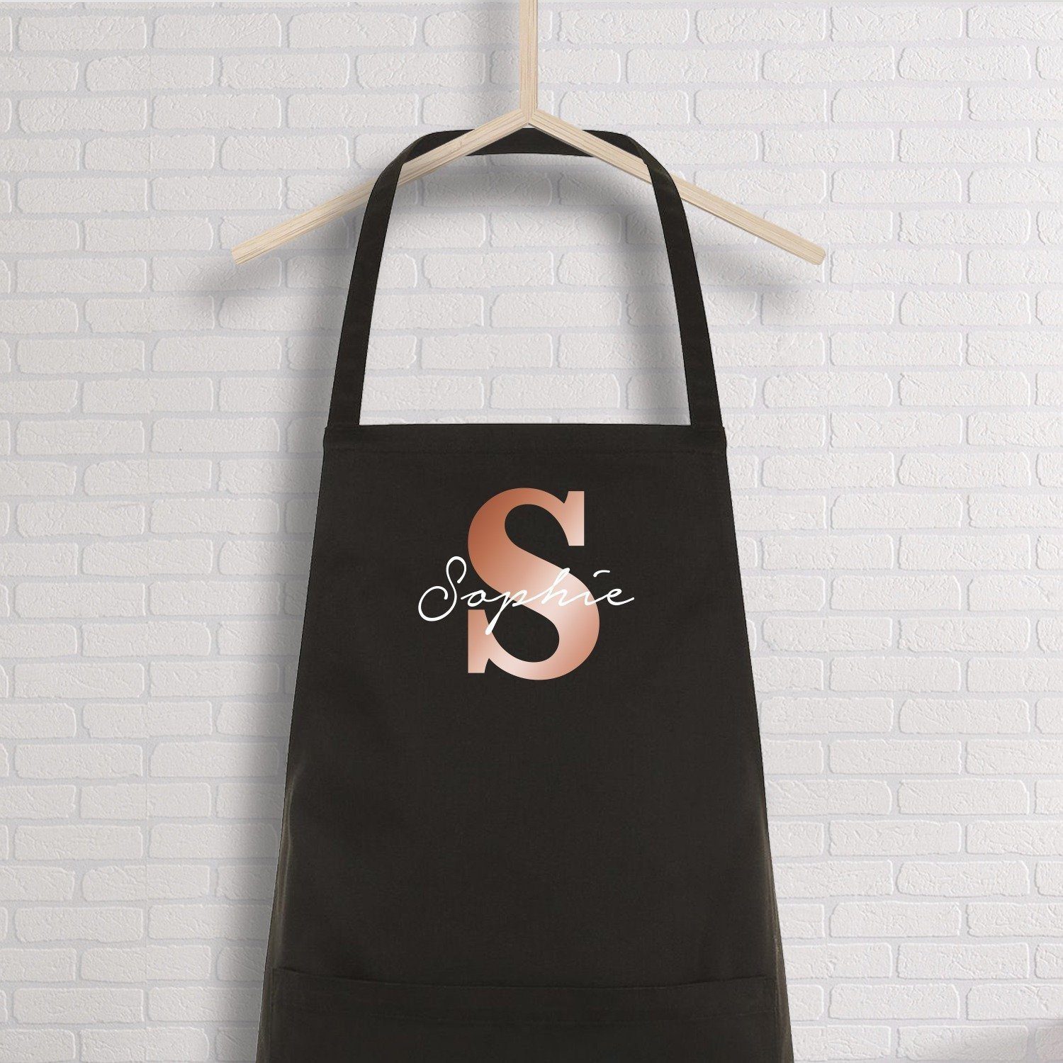 Personalised apron with name and initial, Name kitchen apron for women