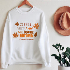 Personalised Autumn Jumper With Name, Autumn Outfit, Autumn Lover Birthday Gift Pumpkin Spice Sweatshirt