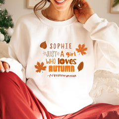 Personalised Autumn Jumper With Name, Autumn Outfit, Autumn Lover Birthday Gift Pumpkin Spice Sweatshirt