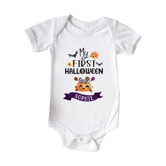 Personalised Baby First Halloween Bodysuit With Name Boy or Girl Cute 1st Halloween T-shirt