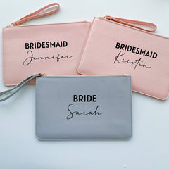 Personalised bride make up bag and bridesmaid gift with name, Bridesmaid Maid of honour