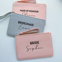 Personalised bride make up bag and bridesmaid gift with name, Bridesmaid Maid of honour