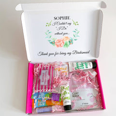 Personalised Bridesmaid Thank You Gift, Pamper Spa Set, Wedding Gift For Maid Of Honour Self - Care Package